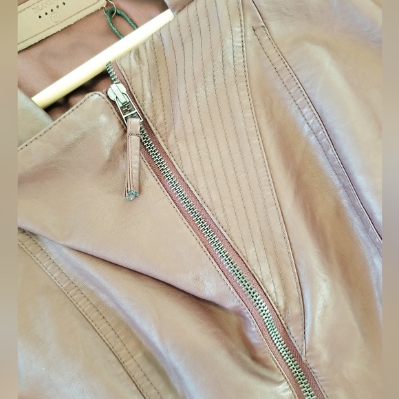 Blank NYC Burgundy Vegan Leather Moto Faux Learher Zip-up Jacket NWT - Picture 13 of 16